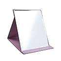 LONGSHENG - SINCE 2001 - Protable PU Leather Mirror Folding Desktop Makeup Mirror with Adjustable Stand for Personal Use,Travelling (L, Pink) Beauty & Personal Care LONGSHENG - SINCE 2001 -