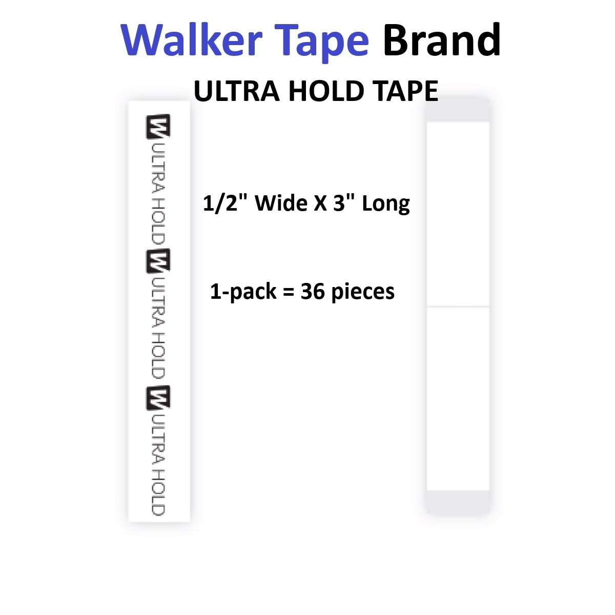 Ultra Hold Tape Straight 1/2" X 3" 36 pieces double side adhesive