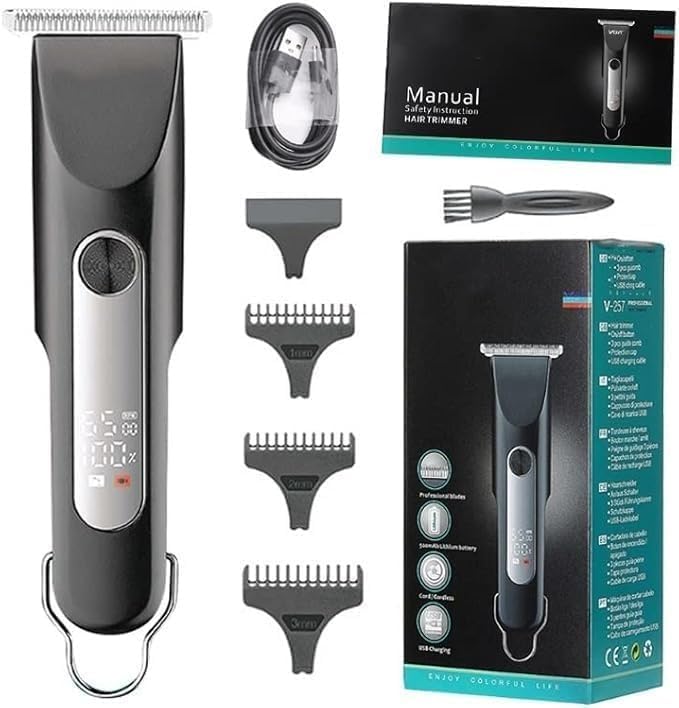 YREAJZVS Pro Hair Clipper, Cordless Electric Hair Clipper Body Beard Hair Trimmer Grooming for Men Rechargeable Hair Cutter Machine Beauty and Personal Care YREAJZVS