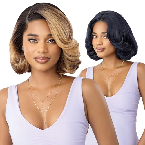 Outre Lace Front Wig - Perfect Hair Line 13X4 - Swoop Series - Swoop 23 (BLUE BLACK)