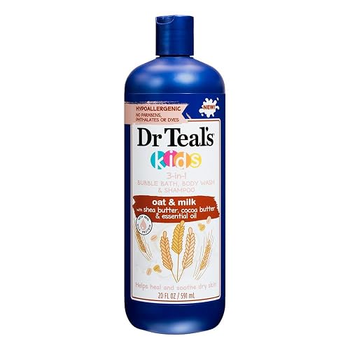 Dr Teal's Oat & Milk with Shea Butter, Cocoa Butter & Essential Oil 3-in-1 Bubble Bath, Body Wash, & Shampoo, 20 Fl Oz Beauty & Personal Care Dr Teal's