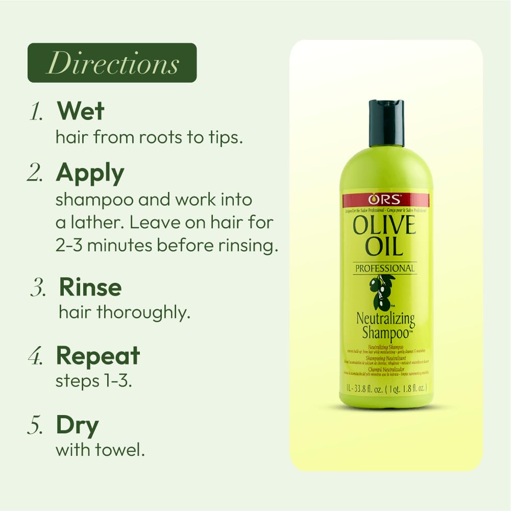ORS Olive Oil Professional Neutralizing Shampoo to Nourish, Soften & Add Shine 33.8 Ounces Beauty & Personal Care ORS