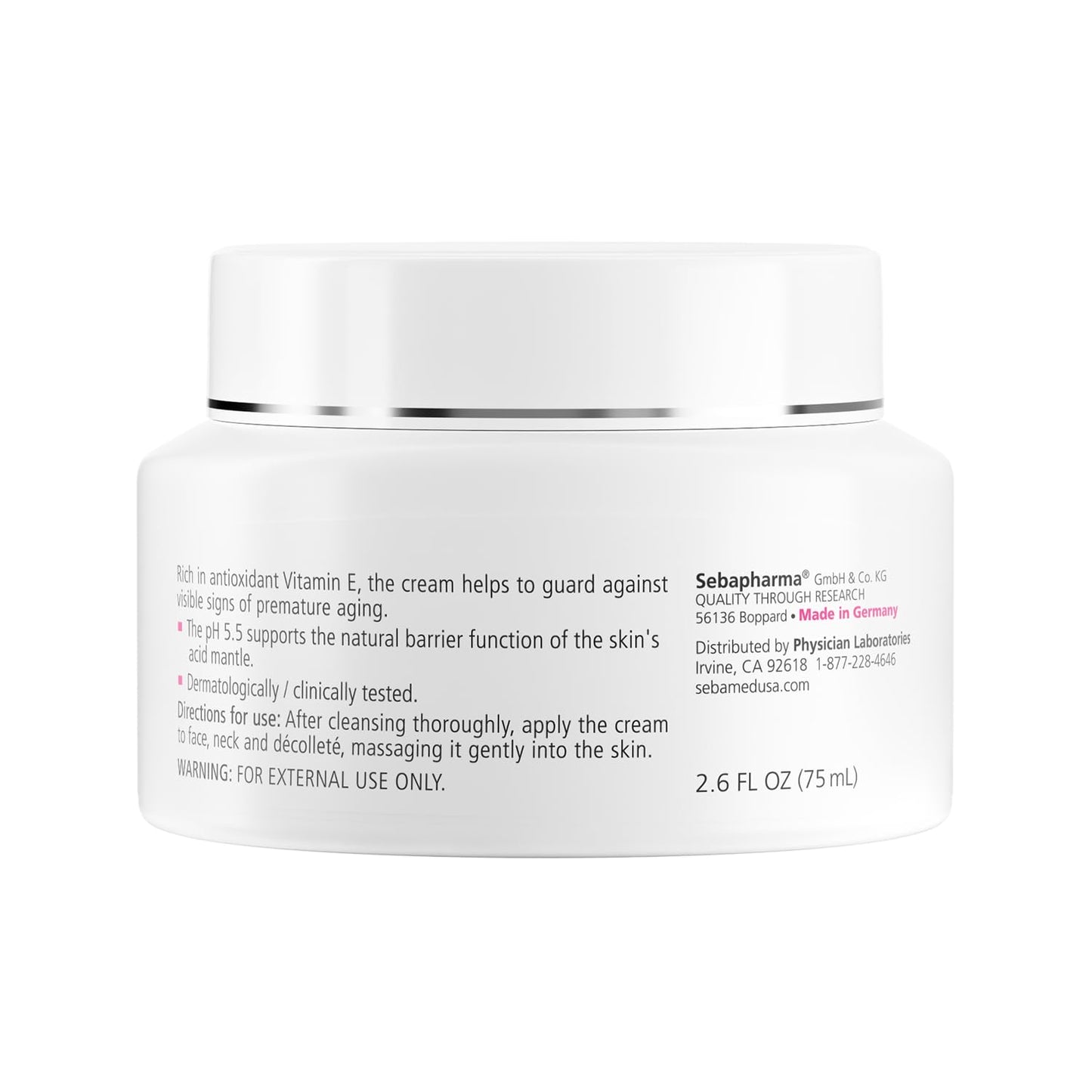 SEBAMED Moisturizing Face Cream for Sensitive Skin Antioxidant pH 5.5 Vitamin E Hypoallergenic 2.6 Fluid Ounces (75mL) Ultra Hydrating Dermatologist Beauty & Personal Care SEBAMED