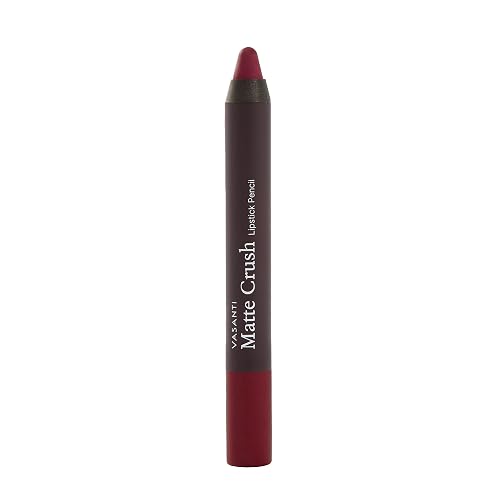VASANTI Matte Crush Lipstick Pencil (Red Over Heels) | Long-Lasting, Water-Resistant Lip Liner Pencil that Won’t Smudge | Highly Pigmented, Soft Matte Beauty & Personal Care VASANTI