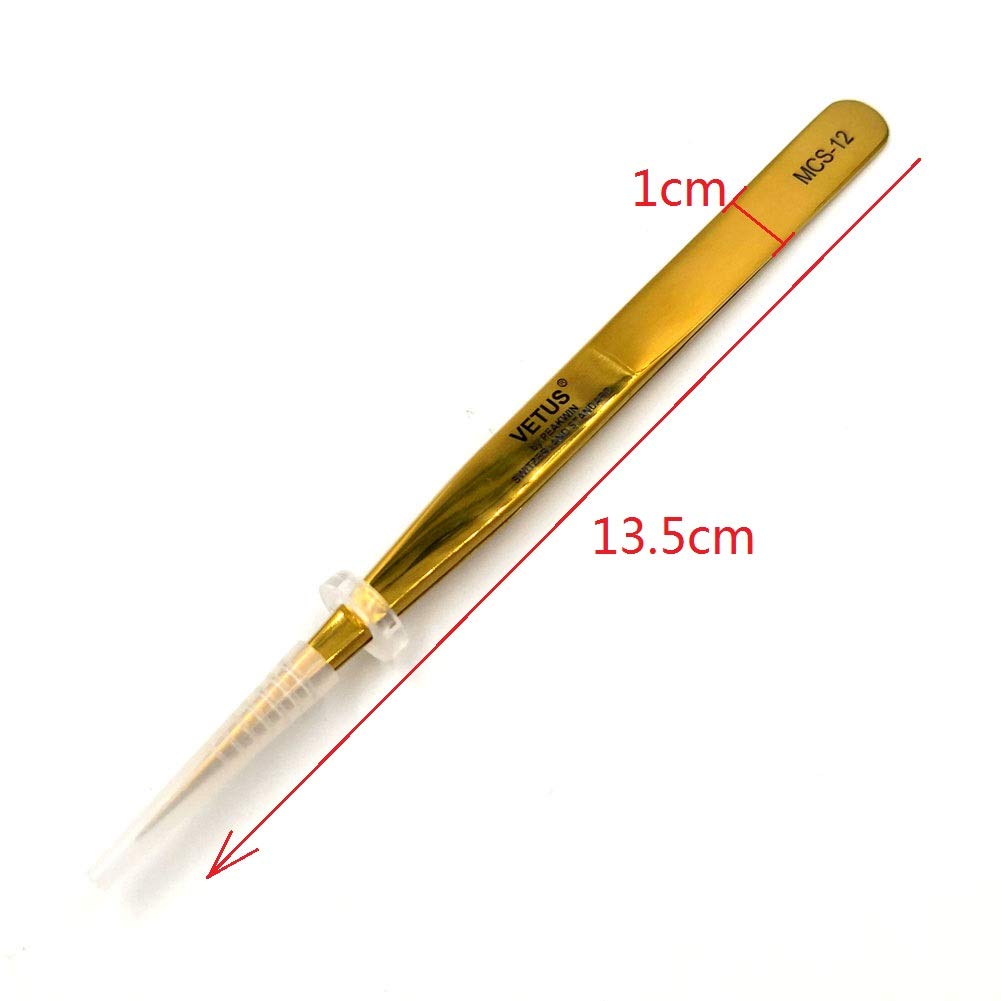 Vetus MCS Makeups Tweezers for Beauty Eyelashes Grip Picking Selection Works (MCS-12) Beauty and Personal Care Vetus