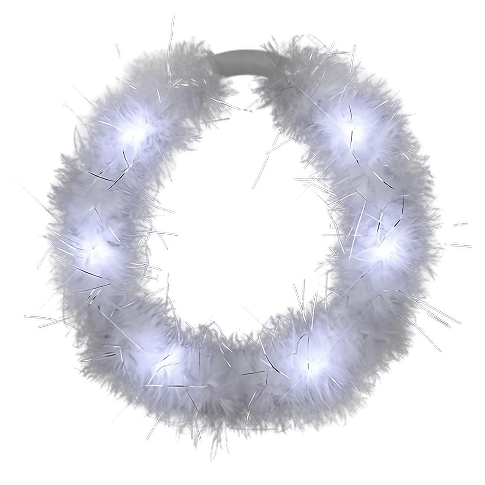 blinkee LED White Feather Angel Halo Crown Headband