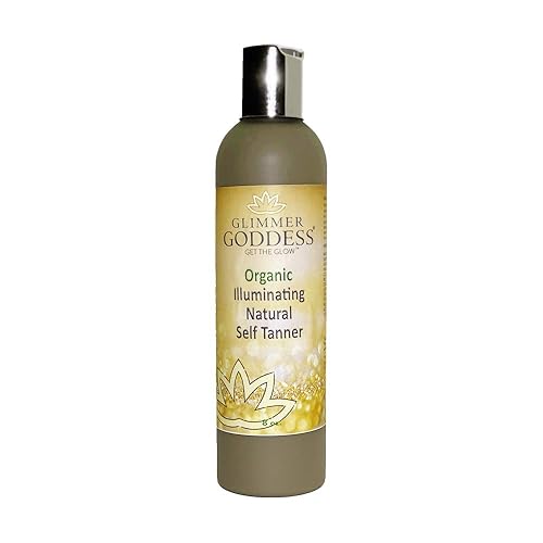 Glimmer Goddess Organic Self Tanner Lotion, Sunless Tanner Lotion - with Shea Butter, Avacado Oil & Almond - Regular, 8oz Beauty & Personal Care GLIMMER GODDESS