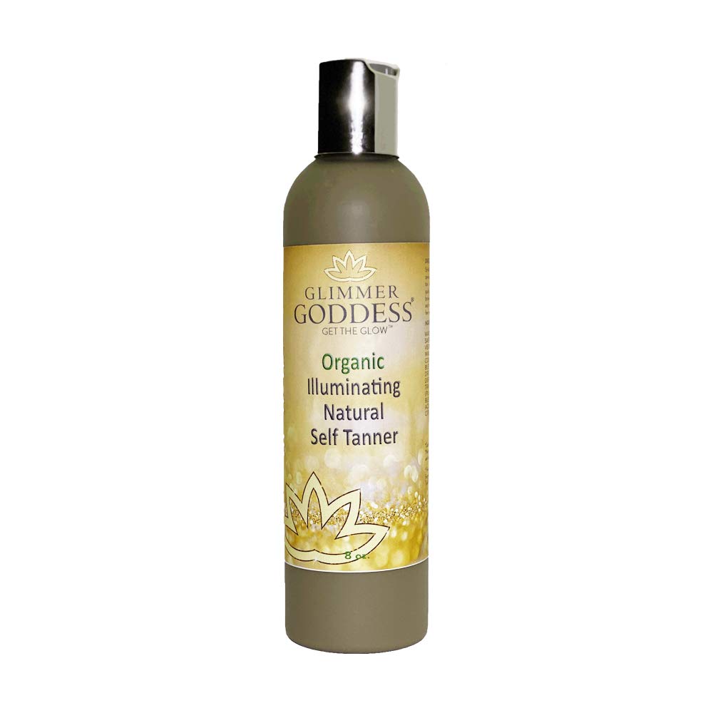 Glimmer Goddess Organic Self Tanner Lotion, Sunless Tanner Lotion - with Shea Butter, Avacado Oil & Almond - Regular, 8oz Beauty & Personal Care GLIMMER GODDESS
