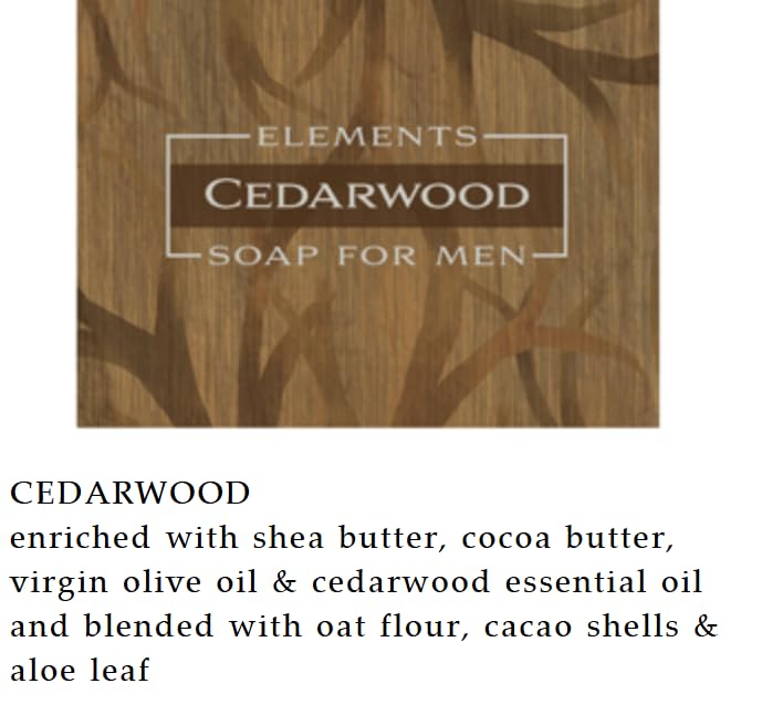 Greenwich Bay Trading Co. Elements Cedarwood Soap for Men, 8.6 oz Bars, Set of 2 Beauty & Personal Care Greenwich Bay