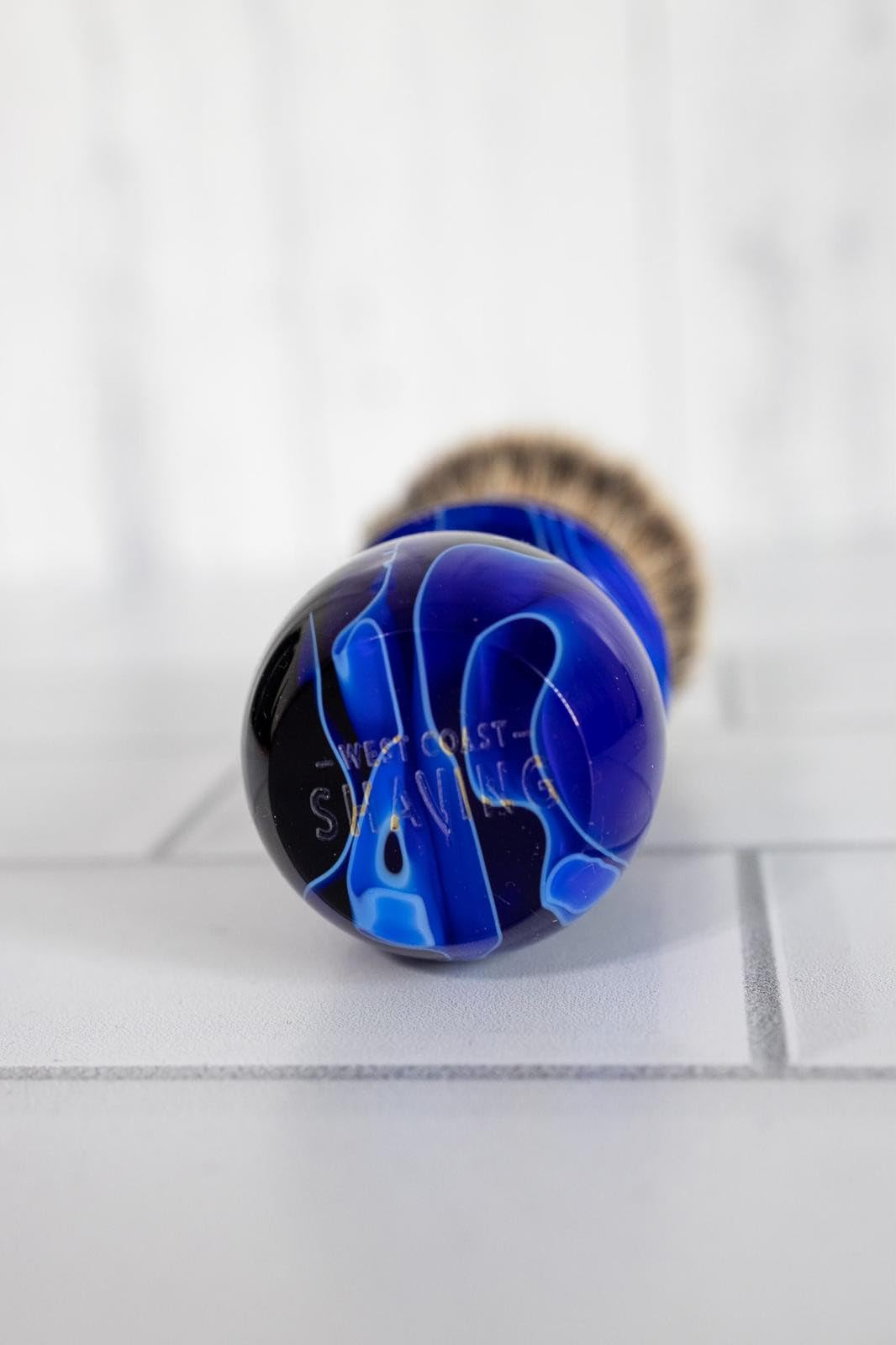 West Coast Shaving Marble Collection Shaving Brush, Admiral Blue, 26mm Beauty and Personal Care West Coast Shaving