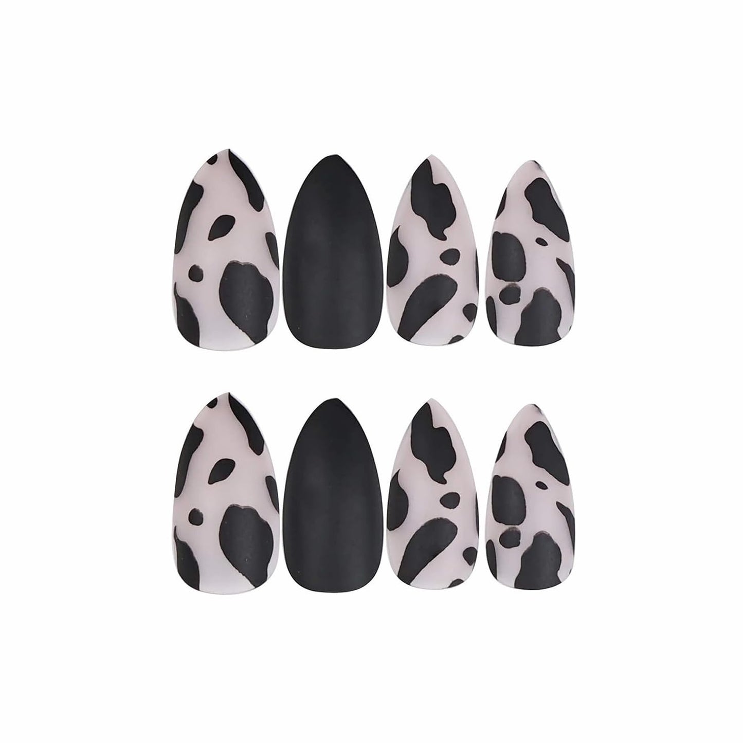 MISUD Press on Nails - Medium Stiletto Glue on Nails with Black Cheetah, Acrylic Matte Leopard Design 24 pcs Beauty & Personal Care MISUD