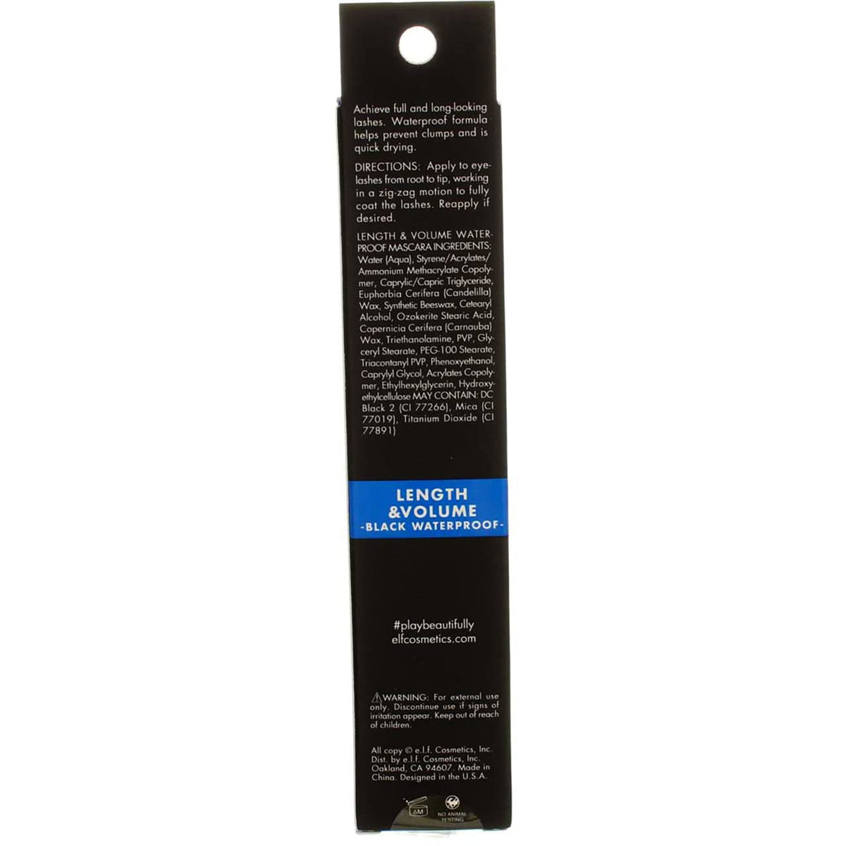E.L.F, Black Waterproof Lengthening And Volumizing Mascara, 4 Count Beauty & Personal Care e.l.f. cosmetics