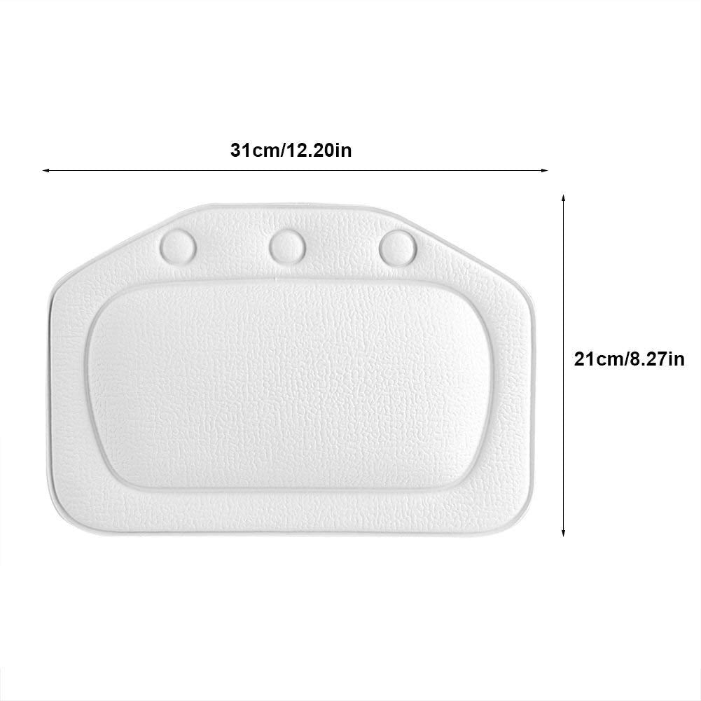 TOPINCN Bathtub Head Rest Pillow Spa Bath Pillow for Neck Support with Suction Cups Super Soft PVC Cushion Headrest for Bath Tub Relaxation (White) Beauty and Personal Care TOPINCN