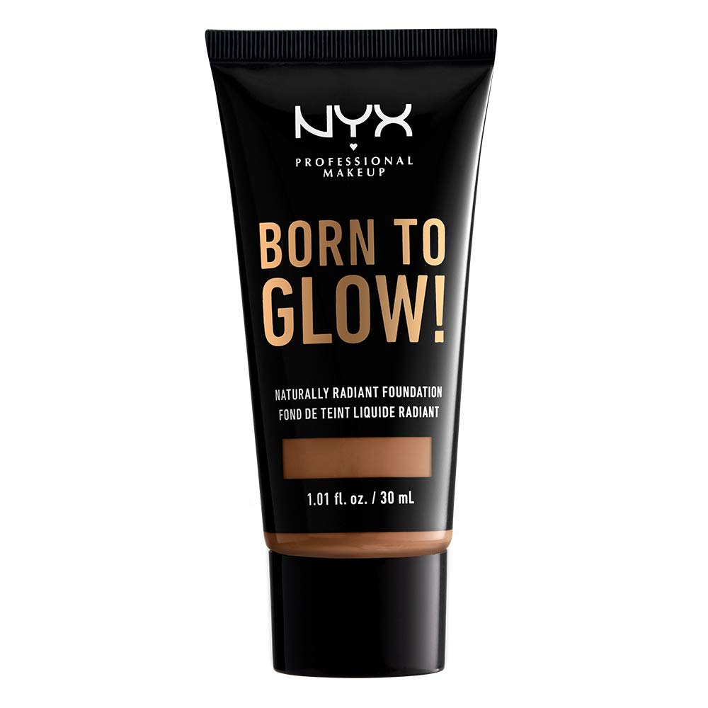 NYX PROFESSIONAL MAKEUP Born To Glow Naturally Radiant Foundation, Medium Coverage - Mahogany Beauty & Personal Care NYX PROFESSIONAL MAKEUP