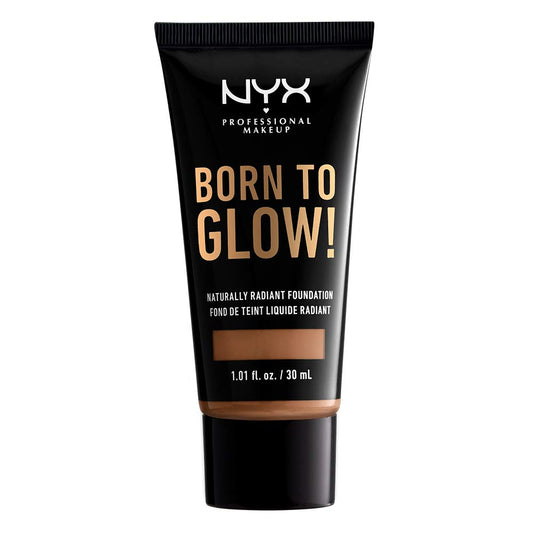 NYX PROFESSIONAL MAKEUP Born To Glow Naturally Radiant Foundation, Medium Coverage - Mahogany Beauty & Personal Care NYX PROFESSIONAL MAKEUP