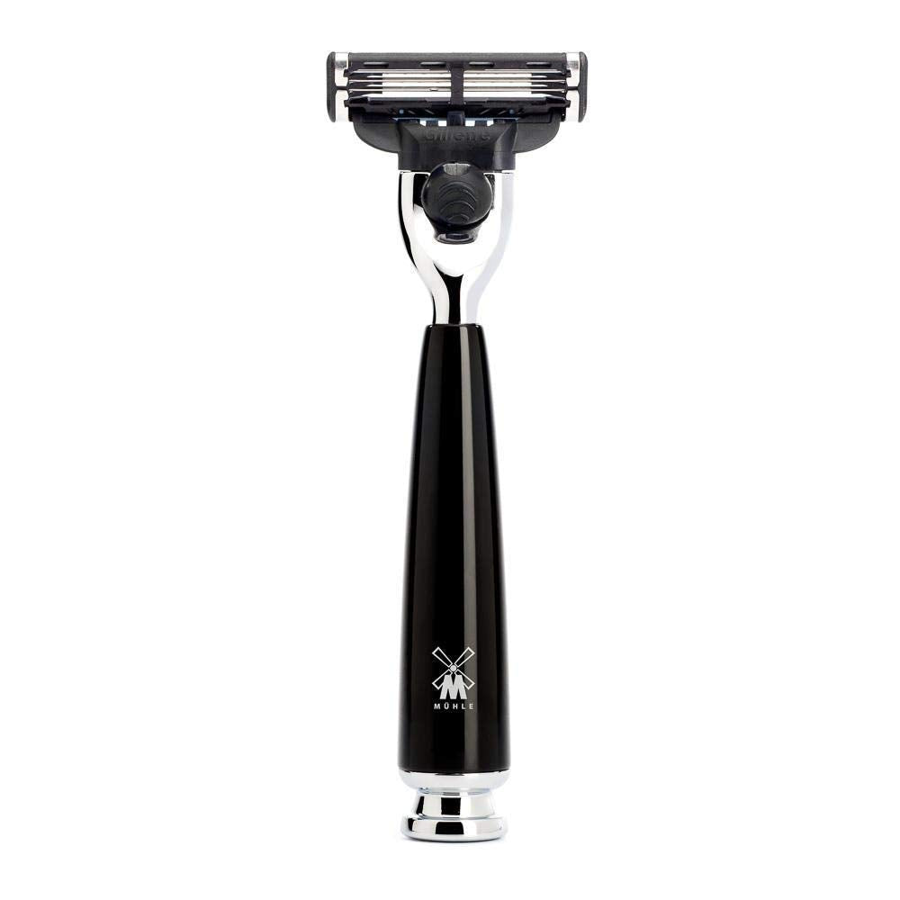 MÜHLE RYTMO Black 4-Piece Pure Badger 3-Blade Razor Modern Luxury Wet Shaving Set - Perfect for Every Day Use, Barbershop Quality Close Smooth Shave Beauty and Personal Care MÜHLE
