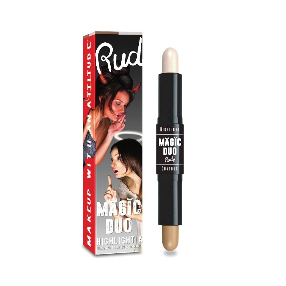 Magic Duo Highlight and Contour - Tan by Rude Cosmetics for Women - 2 x 0.15 oz Highlight and Contour Beauty & Personal Care RUDE