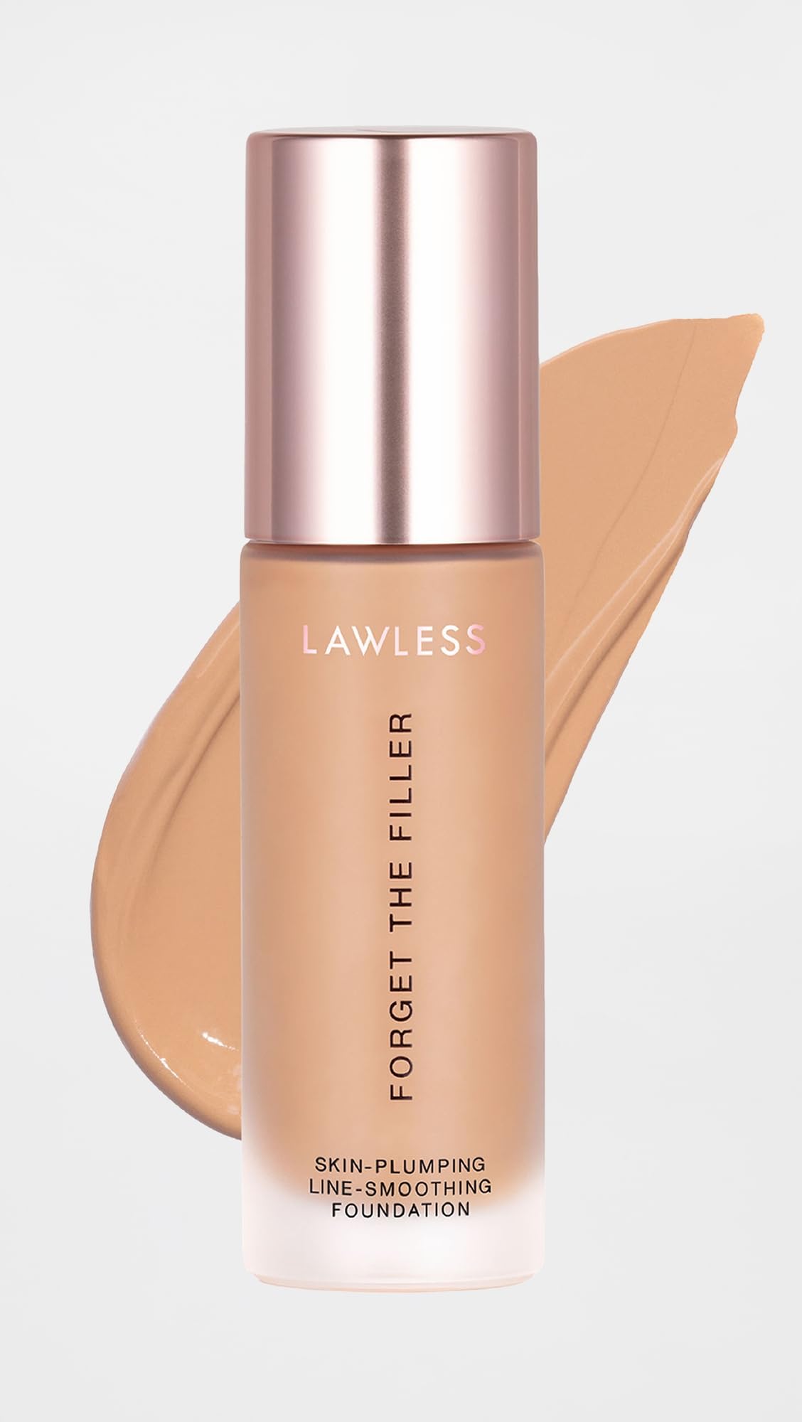 LAWLESS Women's Forget the Filler Skin-Plumping Line-Smoothing Foundation, 13M, medium tan with neutral-warm undertones, 1.0 Ounce