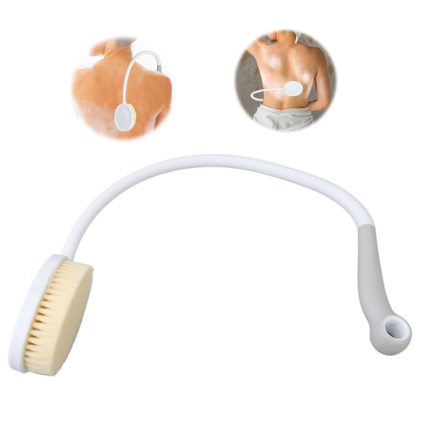 Flexible Back Scrubber with U-shaped Bendable Design, Long Handle Bath Brush for Elderly and Pregnant Women Adaptive Equipment for Shower Beauty and Personal Care Restokki