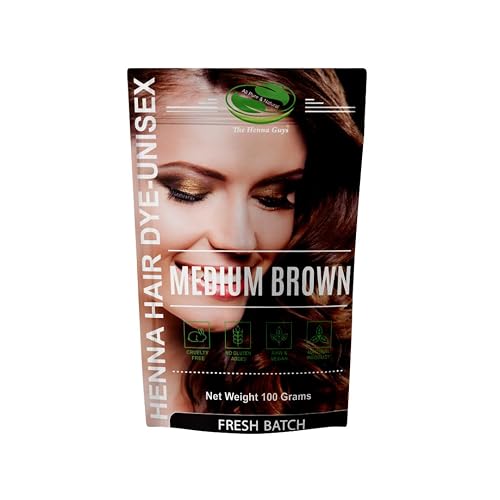 1 Pack Of Medium Brown Henna Hair & Beard Color/Dye 100 Grams - Natural Hair Color, Plant-based Hair Dye - The Henna Guys Beauty & Personal Care The Henna Guys