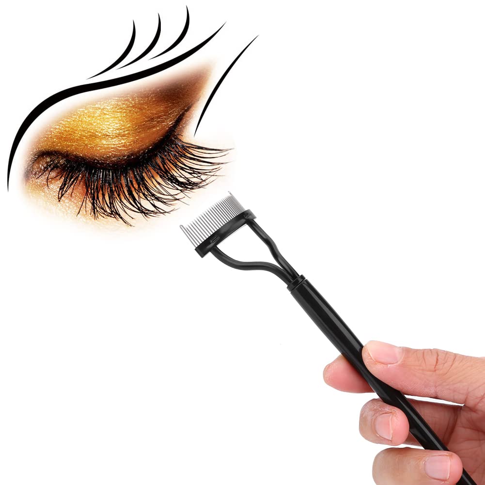 Eye Brow Brush Comb,Eyelash Comb Eyebrow Brush with Steel Needle Mascara Eyebrow Brush for Curling Iron with Eyelash Comb Makeup Brush Tool Beauty & Personal Care Yinhing
