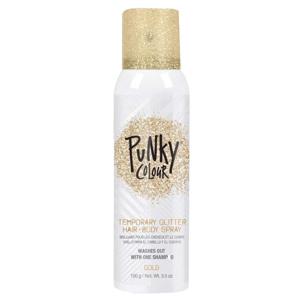 Punky Temporary Hair and Body Glitter Spray, Gold - Glitters Hairspray, Adds Shimmery Glow, Hair Glitter for Kids, Women, Men 3.5 oz Beauty & Personal Care Jerome Russell