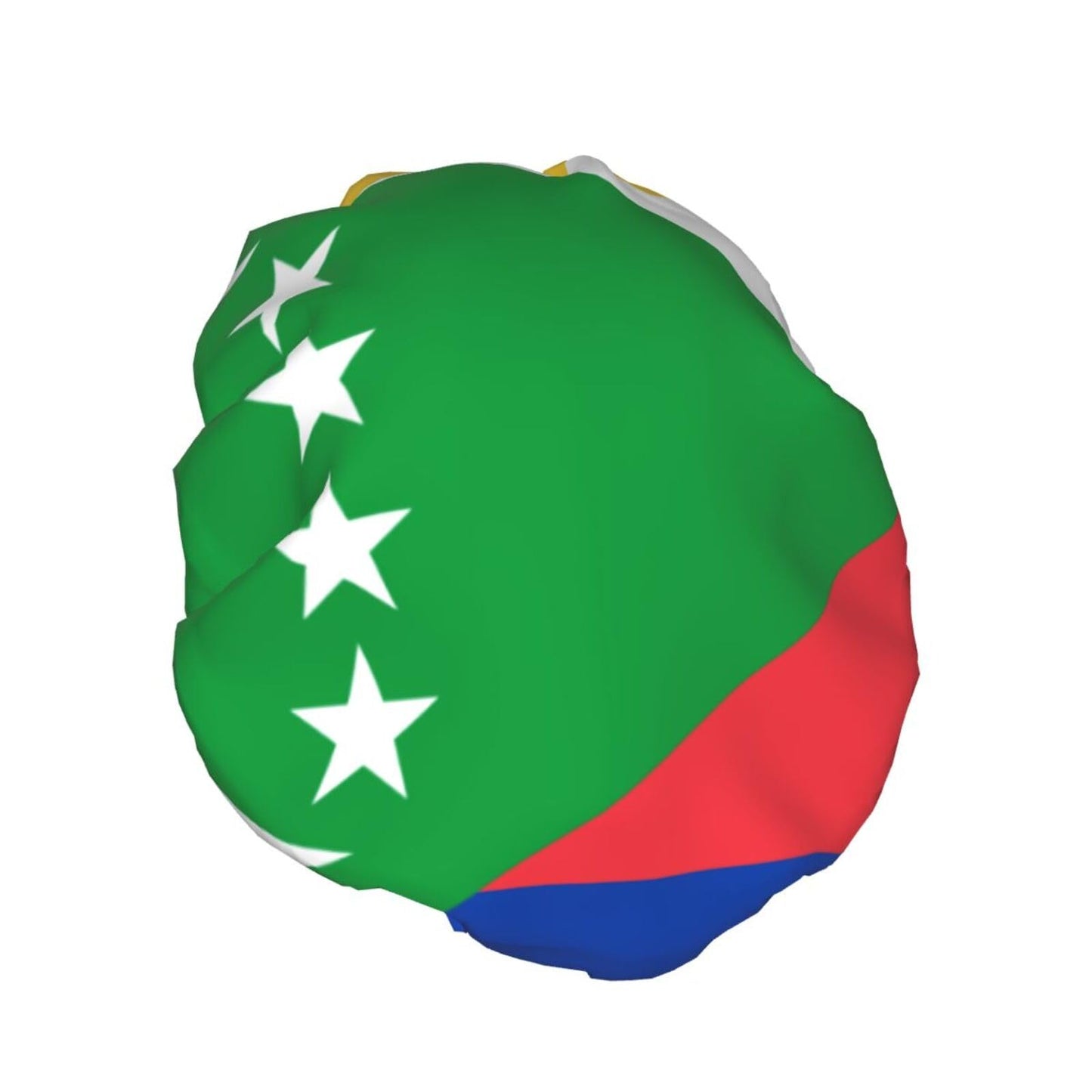 Comoros Flag Prints Shower Cap Double Layer Lined Waterproof Bathing Shower Hat Beauty and Personal Care Hayyett