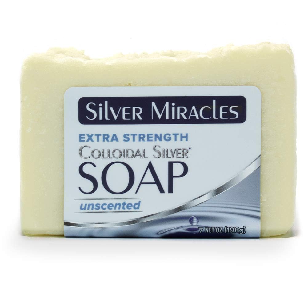 Silver Miracles - Extra Strength Colloidal Silver Soap - All Natural Nano Silver Face and Body Cleanser - Unscented - 6.5 ounces Beauty & Personal Care Silver Miracles
