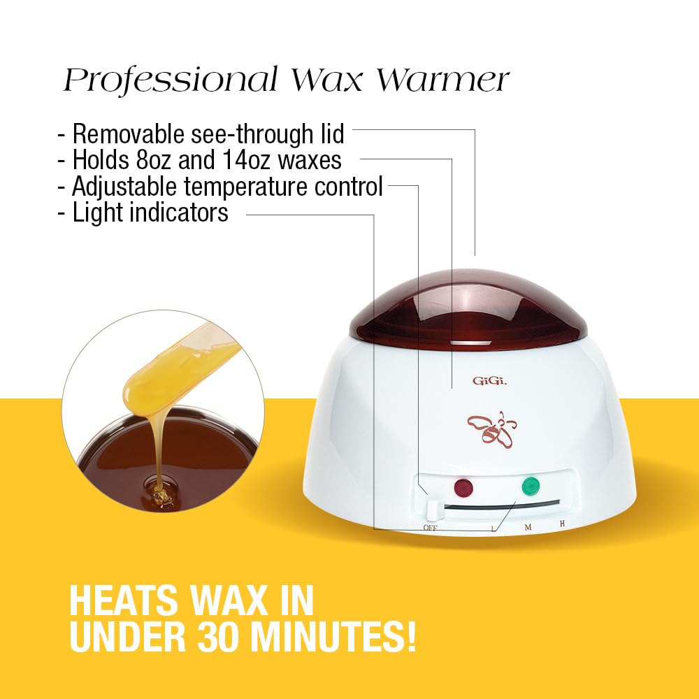 Gigi Student Starter Waxing Kit - All-Purpose Honee Hair Removal Wax Kit with Wax Warmer, Pre & Post Care, Muslin Strips, and Applicators - At-Home Beauty and Personal Care GIGI