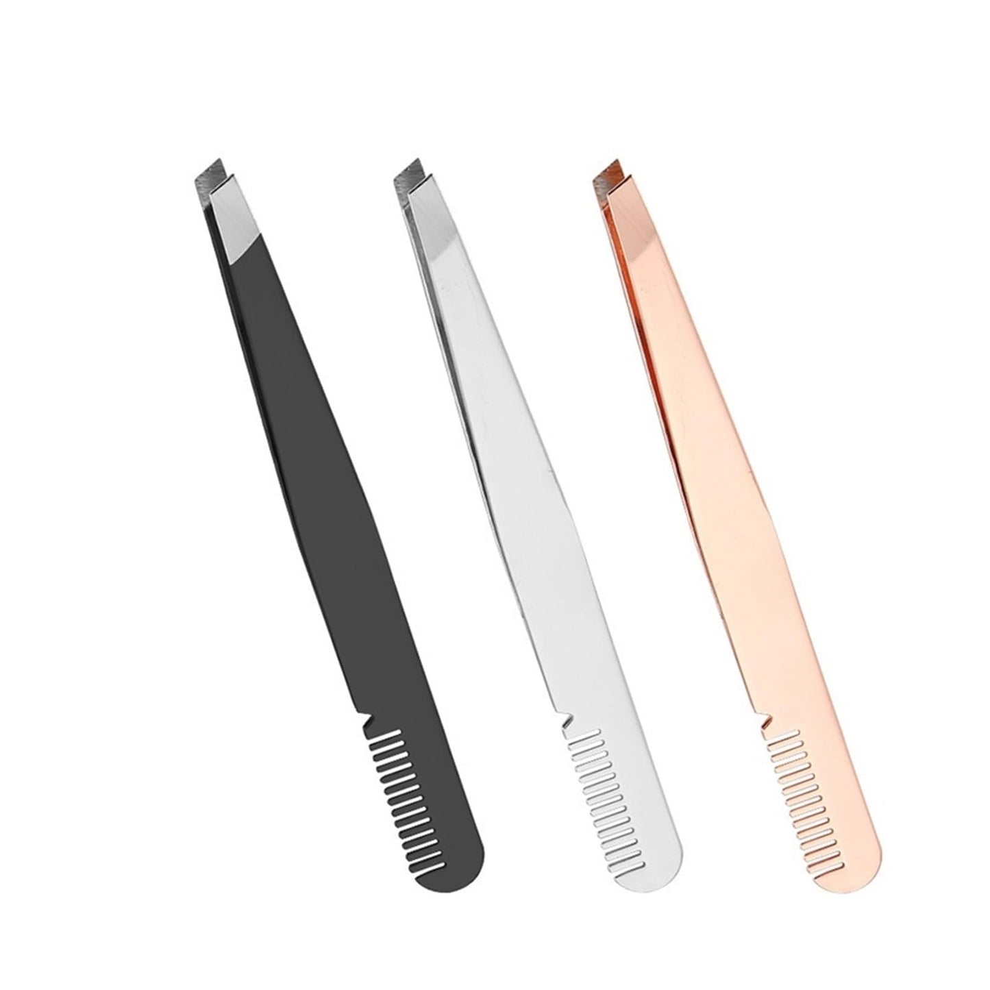 EyeBrow Clips Removal Makeup Tools Eyebrow Tweezer Colorful Hair Beauty Fine Hairs Puller Stainless Steel Slanted(Rose Gold) Beauty and Personal Care CCZKXZXY