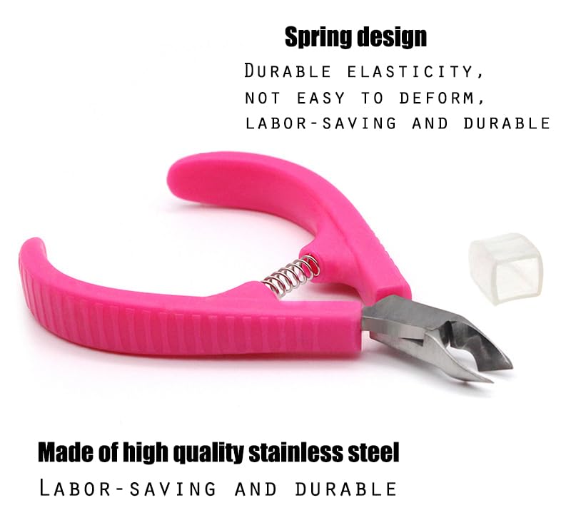 AKOAK Stainless Steel Cuticle Cutter, Plastic Handle, Sharp Blade, for Nail Care, Pedicure, Manicure Tools (Pink) Beauty and Personal Care AKOAK