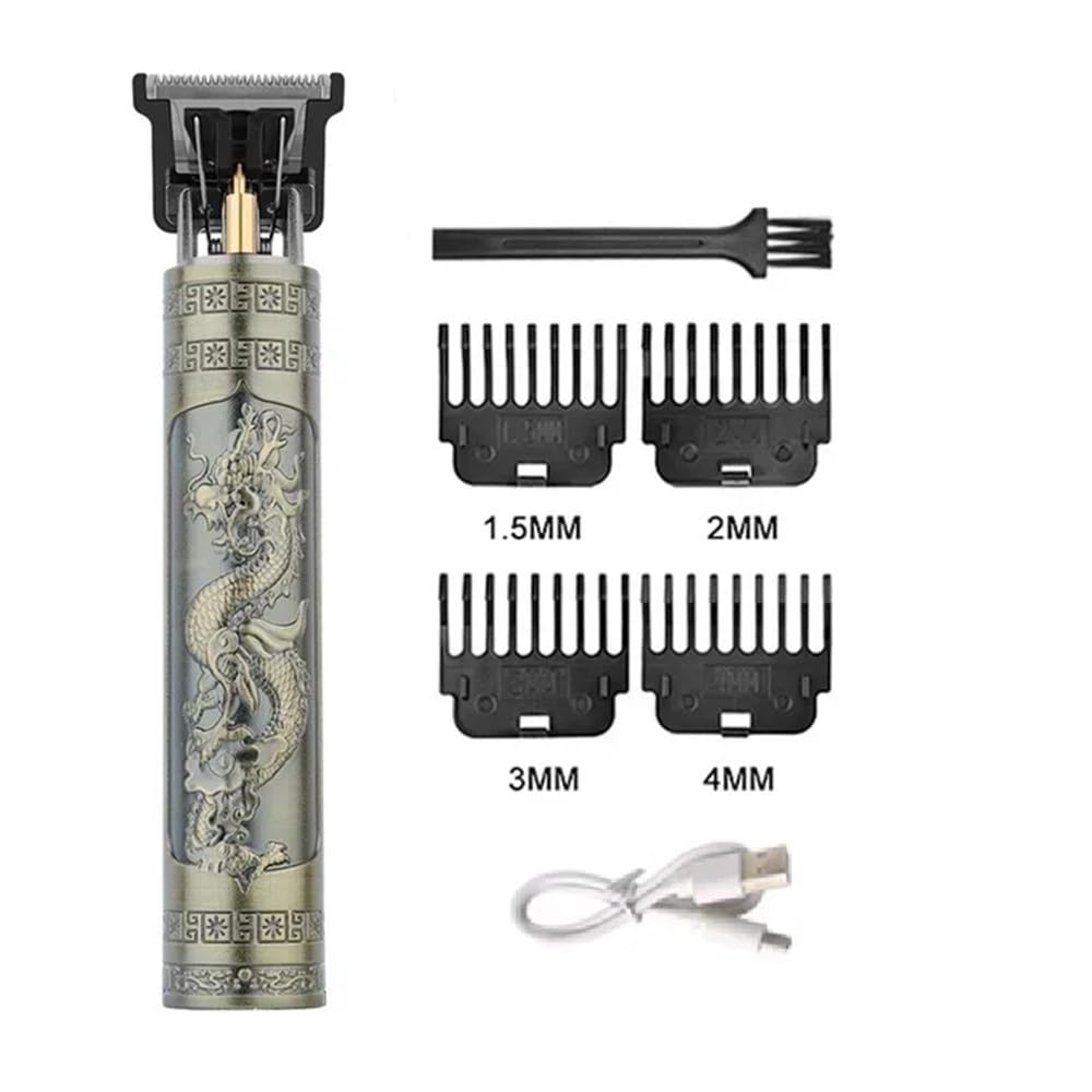 Razors Rechargeable Hair Clipper Haircut Razor for Men Shaver Adult Electric USB Charging Clipper LCD Display Cordless Carving Pusher(Dragon A) Beauty and Personal Care EWKYLSEM