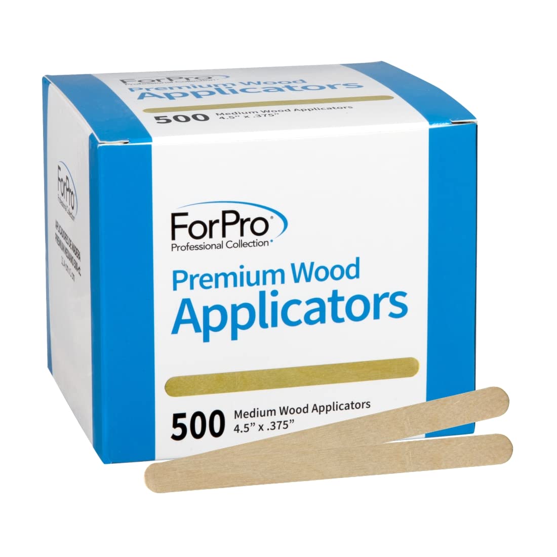 ForPro Professional Collection Premium Wood, Non-Sterile, Hair Removal Waxing Applicators, Medium, 4.5” L x .375” W, 500-Count Beauty and Personal Care ForPro Professional Collection
