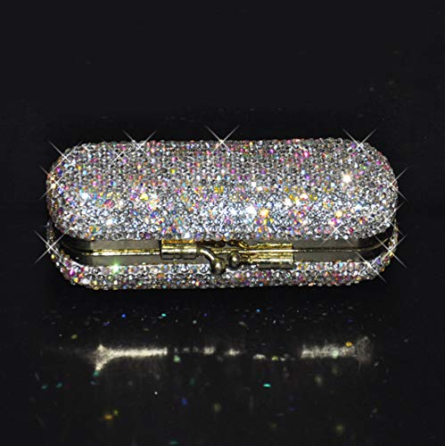 Bestbling Bling Rhinestone Crystal Lipstick Case Holder Organizer bag Cosmetic Storage for Women's Lipstick Jewelry Kit (Silver) Beauty & Personal Care Bestbling