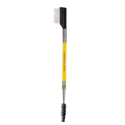 Bdellium Tools Professional Makeup Brush - Studio Series 725 Double End Metal Comb/Lash - With Soft Synthetic Fibers, For Prep Eyelashes (Yellow, 1pc) Beauty & Personal Care BDELLIUM TOOLS