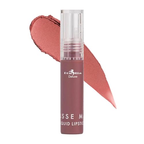 Italia Deluxe Pick 1 Mousse Matte Liquid Lipstick Comfortable Velvet Finish & Zipper Bag (190-07 : SIRENA, Full Size) Beauty & Personal Care Italia Deluxe