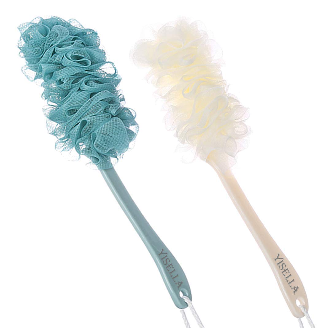 Back Brush Long Handle for Shower Sponges for Women,Back Shower Scrubber Loofah On A Stick Lufa with Long Handle Beauty & Personal Care Yisella