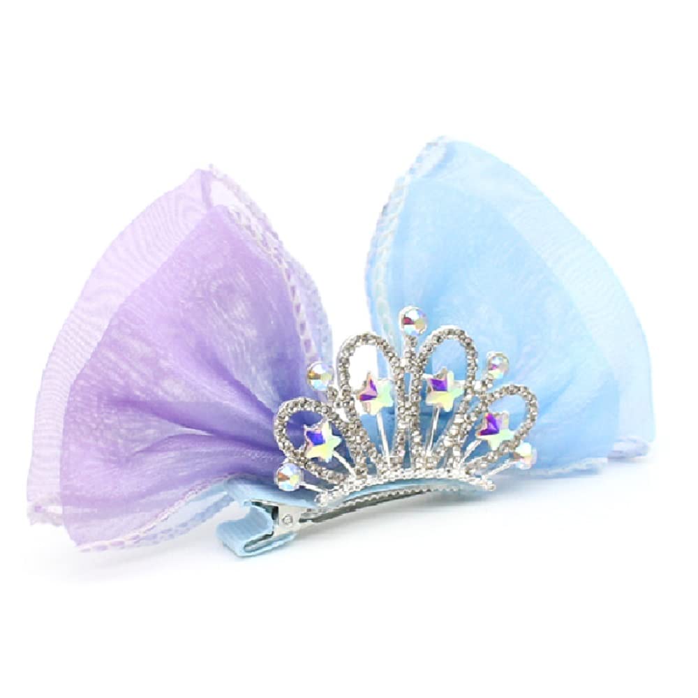 Hot&Sattion 2 Pack Bow Hair Clips, Crown Shaped Hair Barrettes, Cute Metal Snap Sparkly Hair Styling Accessories for Girls & Kids Beauty & Personal Care Hot&Sattion