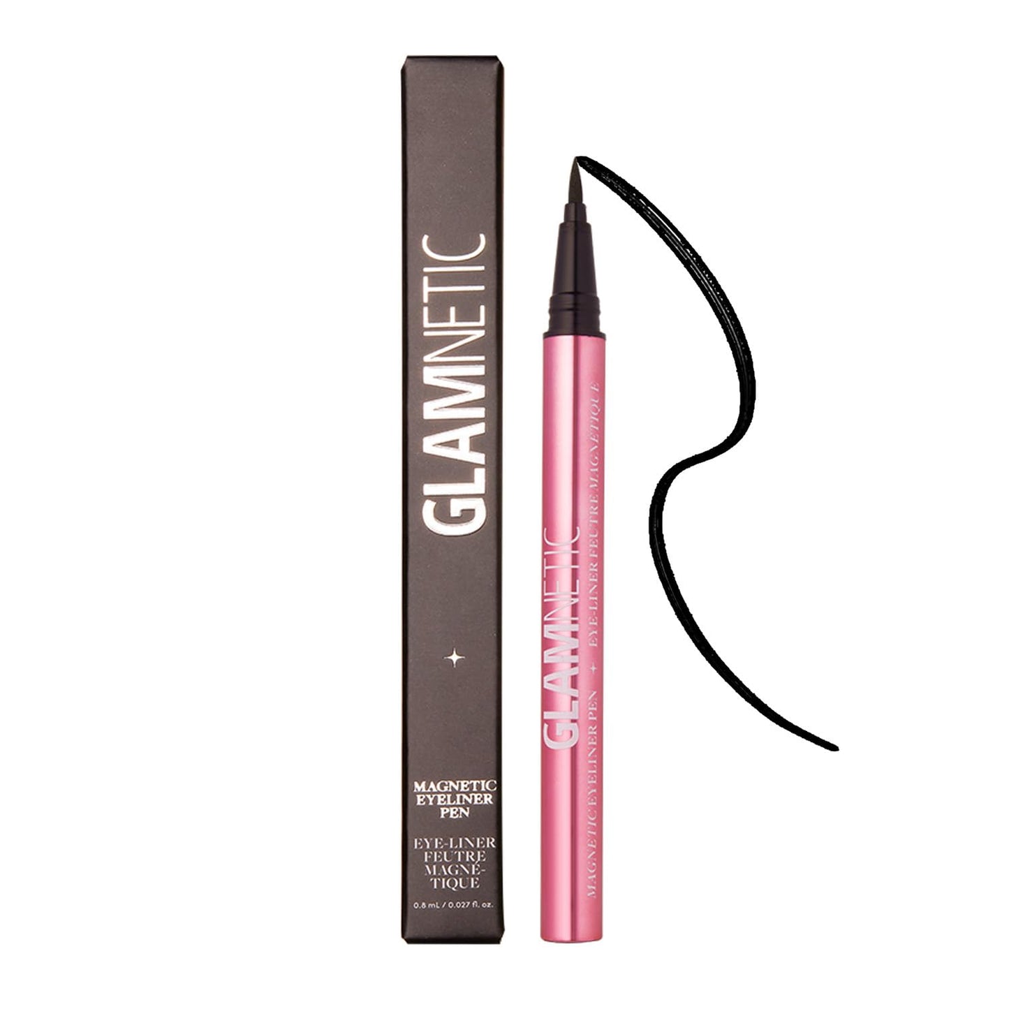 Glamnetic Felt Tip Magnetic Eyeliner Pen - Black 0.025 fl oz | Black Smudgeproof & Waterproof Eyeliner Pen, All-Day Hold for Magnetic Eyelashes Beauty & Personal Care Glamnetic