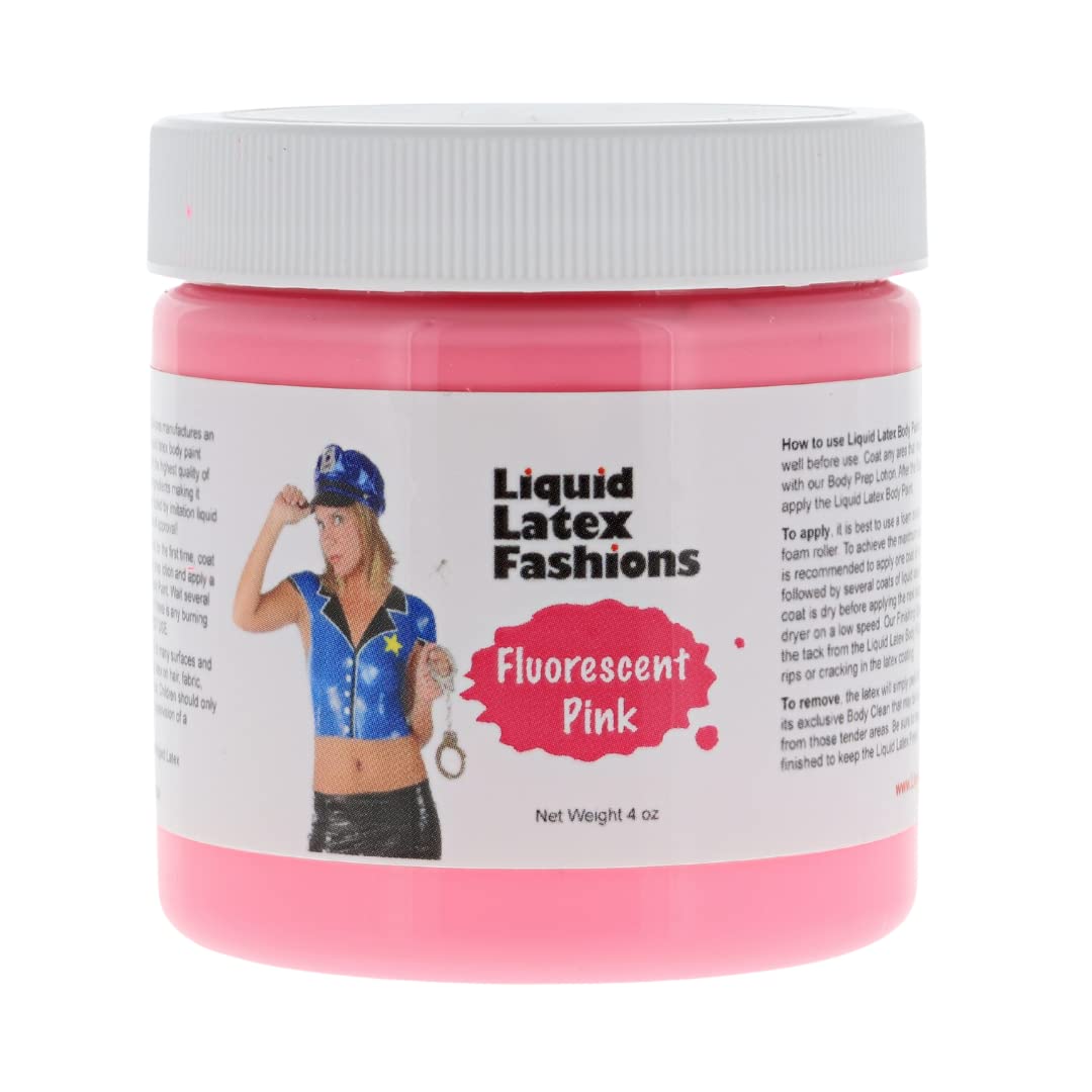 Fluorescent Pink 4 Oz - Liquid Latex Body Paint, Ammonia Free No Odor, Easy On and Off, Cosplay Makeup, Creates Professional Monster, Zombie Arts Beauty & Personal Care Liquid Latex Fashions