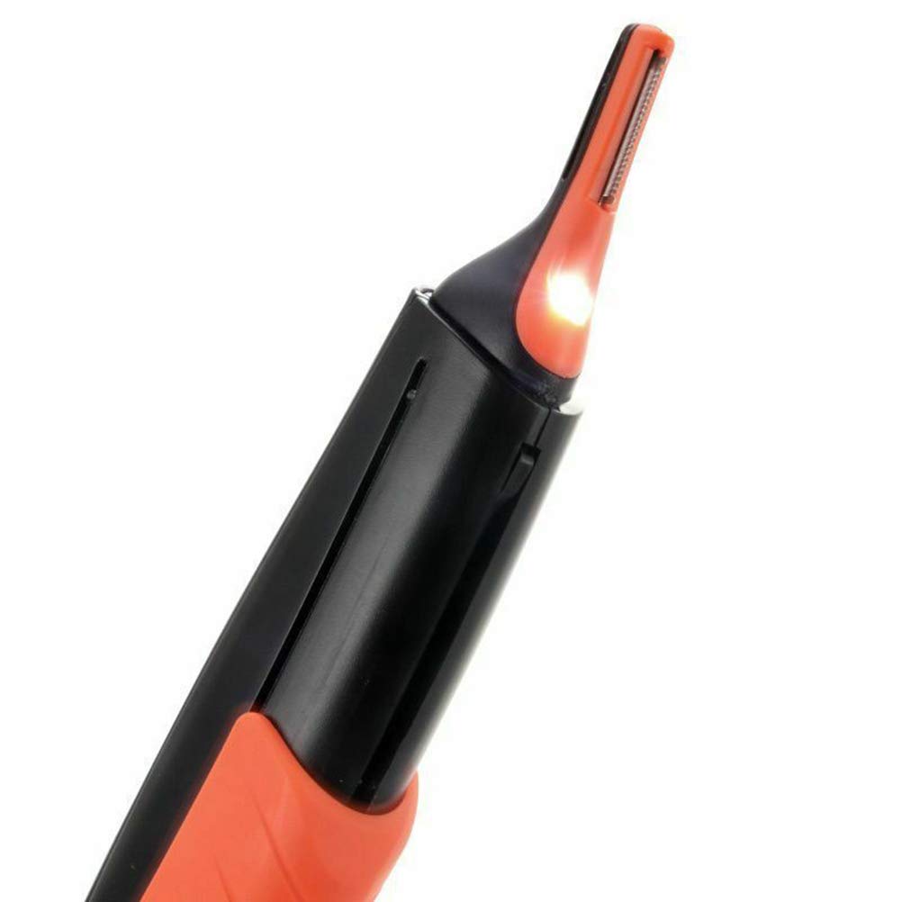 Mrisata Electric Nose Hair Trimmer Multi Functional LED Light Nose Ear Eyebrow Beard Trimmer for Men with Stainless Steel ABS Material 17cm (Orange) Beauty and Personal Care Mrisata