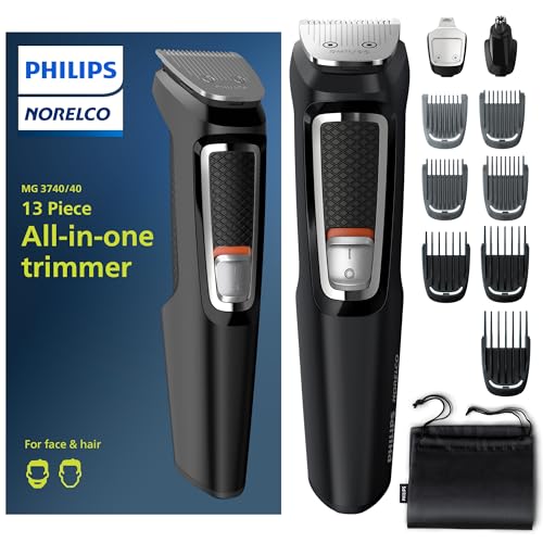 Norelco Philips Multi Groomer - 13 Piece Mens Grooming Kit for Beard, face, Nose, and Ear Hair Trimmer and Hair Clipper - NO Blade Oil Needed Beauty and Personal Care Norelco
