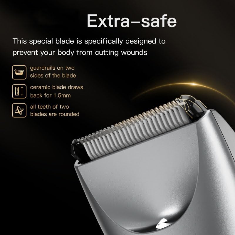 QDKVTNDJZ Pubic Hair Trimmer for Men Waterproof Body Grommer, Ceramic Blade Shavers with USB-C/Base Charging, Wet & Dry Use & Nick-Free Design, Balls Beauty and Personal Care QDKVTNDJZ