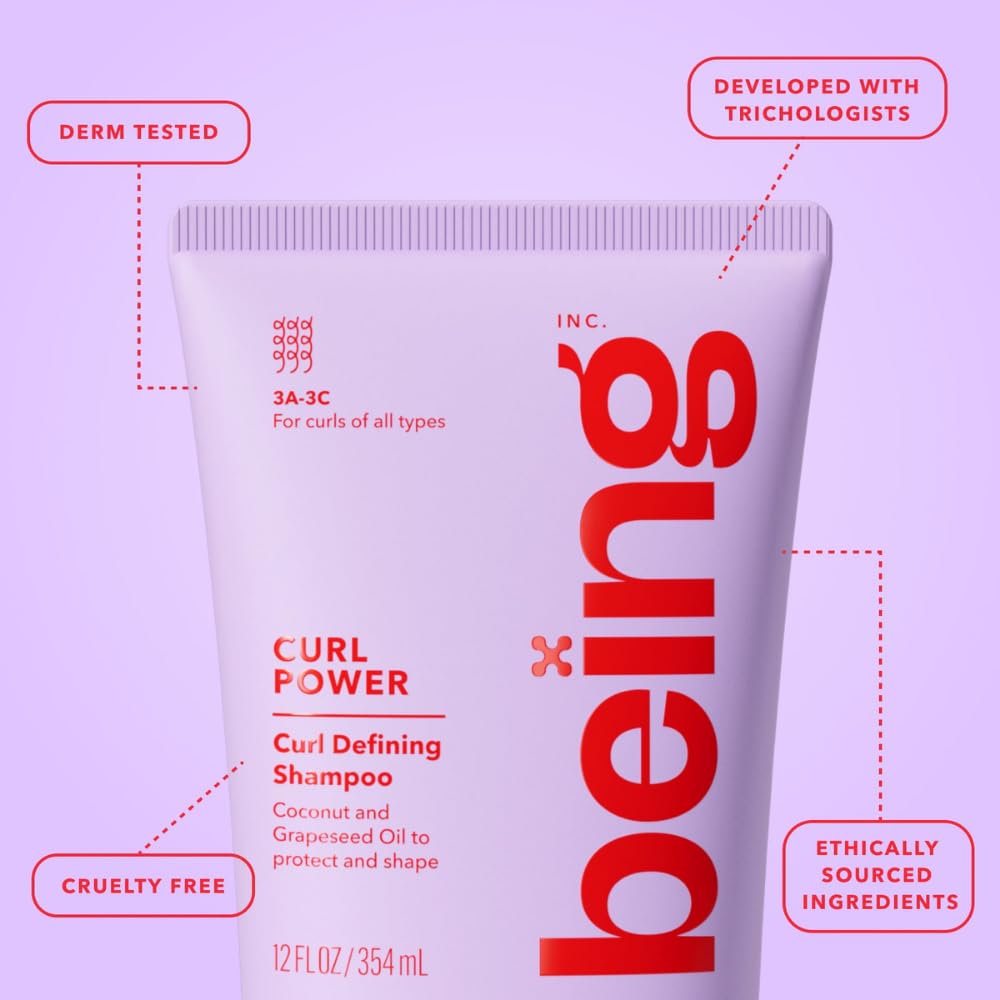 being CURL POWER Curl Defining Shampoo with Coconut and Grapeseed Oil, 12 fl oz