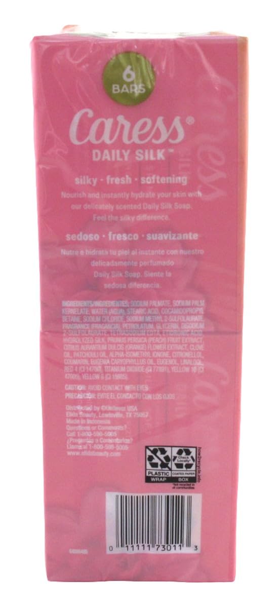 Caress Daily Silk Moisturizing Soap, White Peach & Orange Blossom, 3.75 oz 6 Bars - 2 Pack Beauty & Personal Care Caress