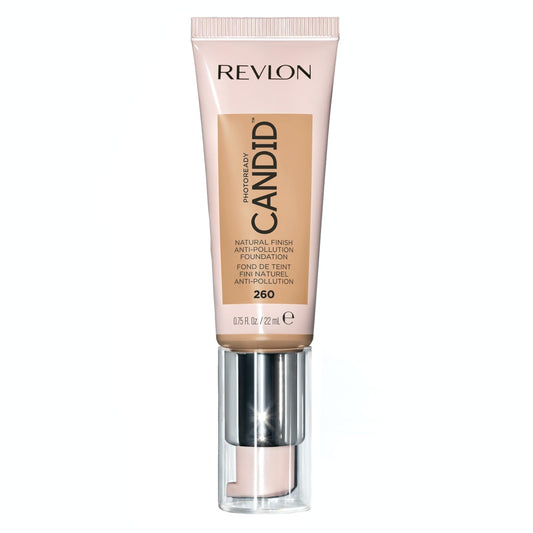 Revlon PhotoReady Candid Natural Finish Foundation, with Anti-Pollution, Antioxidant, Anti-Blue Light Ingredients, 260 Chai, 0.75 fl. oz. Beauty & Personal Care REVLON