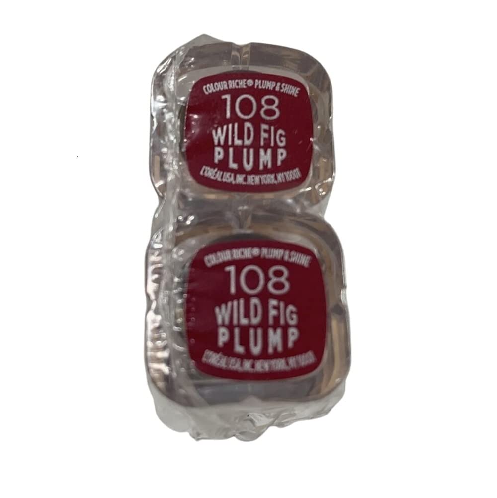 Pack of 2 L'Oreal Paris Colour Riche Plump and Shine Lipstick, Wild Fig Plump #108 Beauty & Personal Care L'Oreal Paris