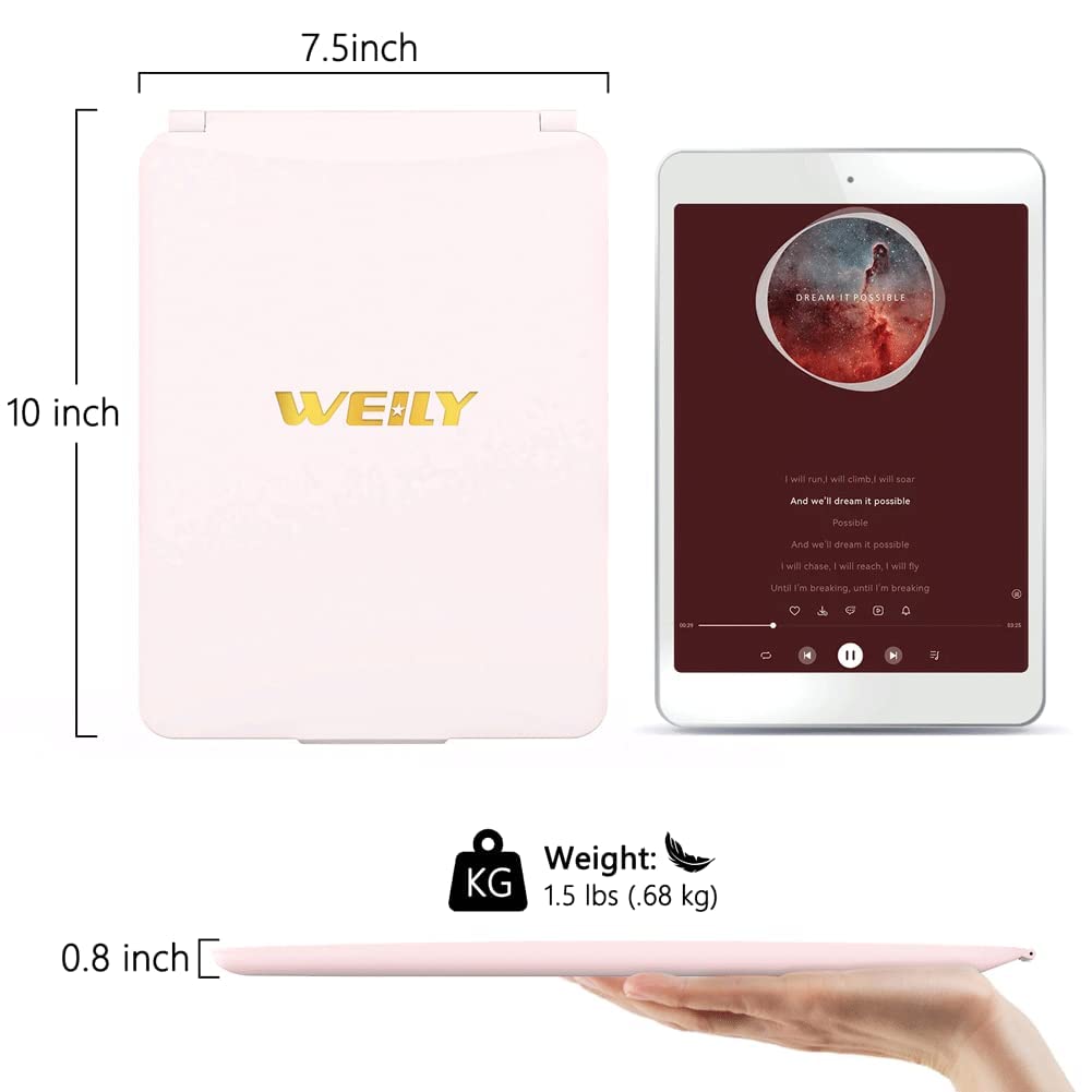 WEILY Makeup Mirror with Lights, 2000 mAh USB Rechargeable Lighted Makeup Mirror, Touch Screen 3 Colors Adjustable 72 LED Lights Compact Travel Beauty & Personal Care WEILY