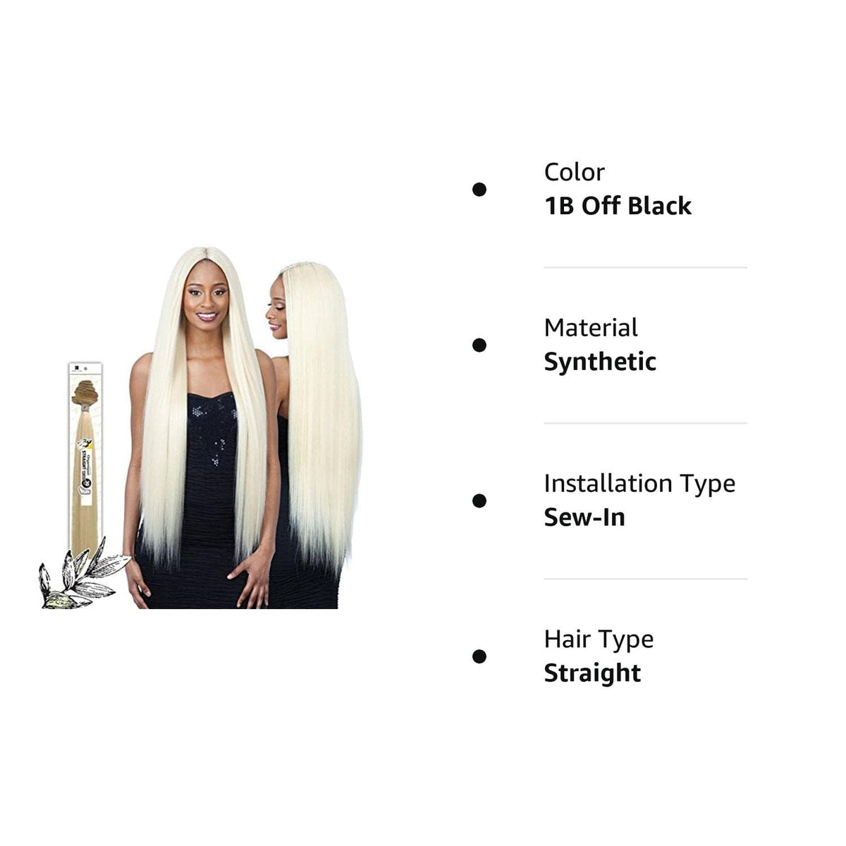 Organique Mastermix STRAIGHT 22" - Shake-N-Go Synthetic Bundle Weave (1B)