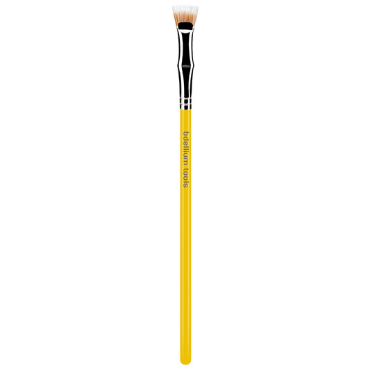 Bdellium Tools Professional Makeup Brush - Studio Series 729 Duo Fiber Bent Mascara Fan - With Soft Synthetic Fibers, For Applying Mascara (Yellow